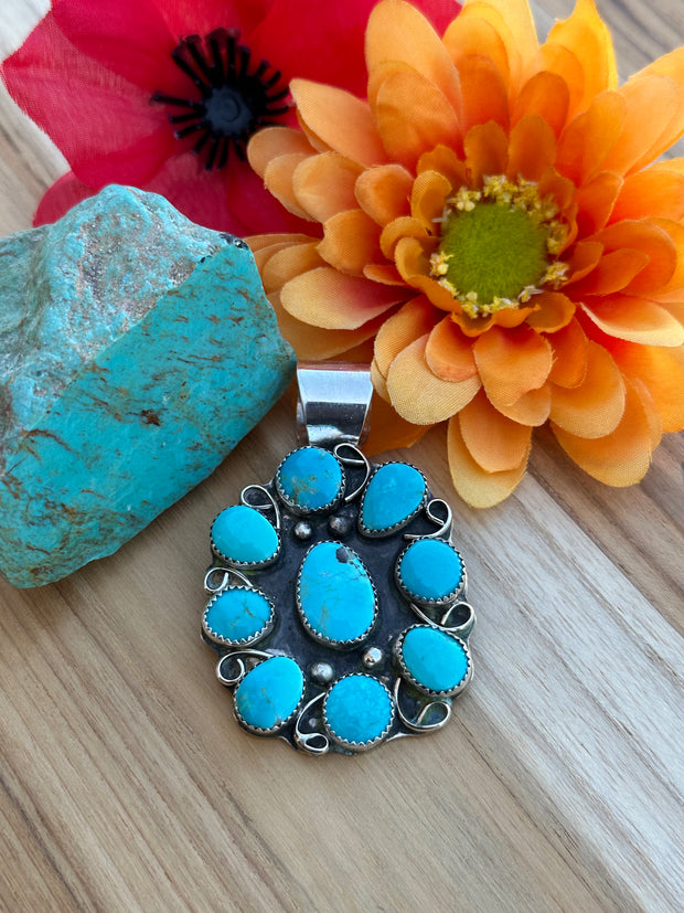 Kingman Turquoise Cluster Pendant