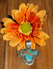 Kingman Turquoise Cow Pendant