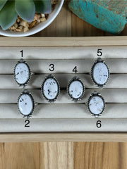 White Buffalo Oval Rings