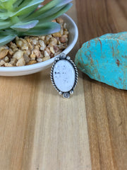 White Buffalo Oval Rings