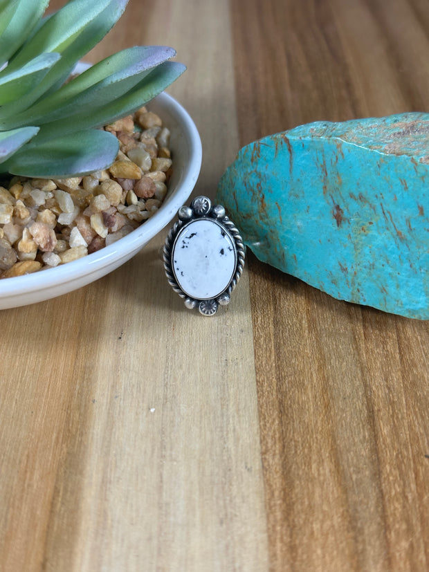 White Buffalo Oval Rings