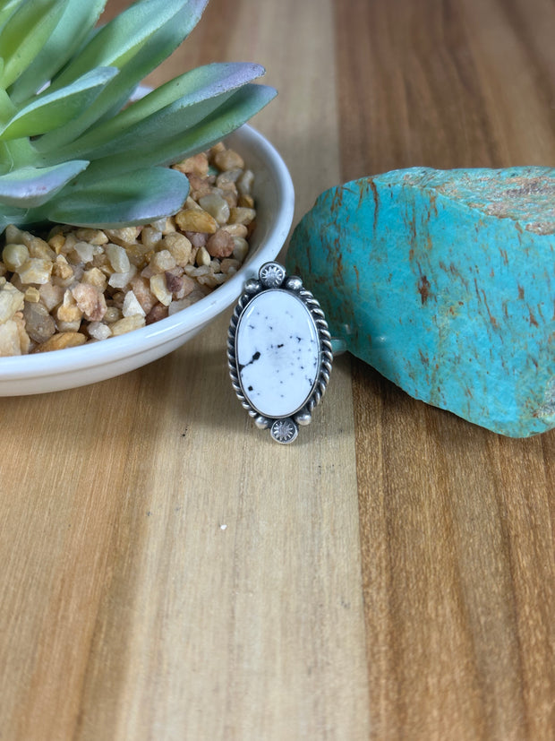 White Buffalo Oval Rings