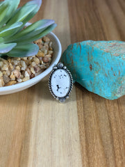 White Buffalo Oval Rings
