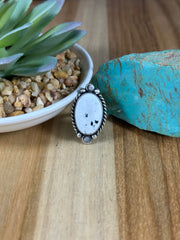 White Buffalo Oval Rings