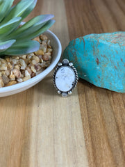 White Buffalo Oval Rings