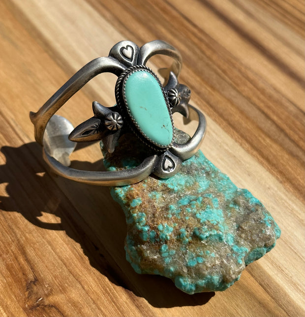 Turquoise Sand Cast Bracelet