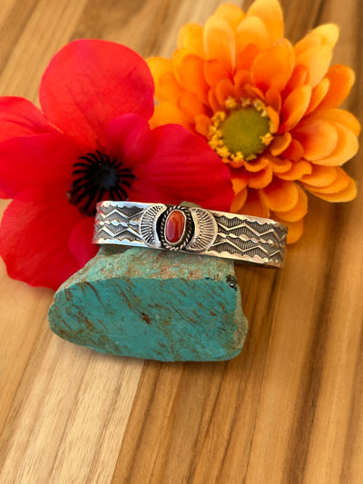 Coral Single Stone Cuff sunshine reeves