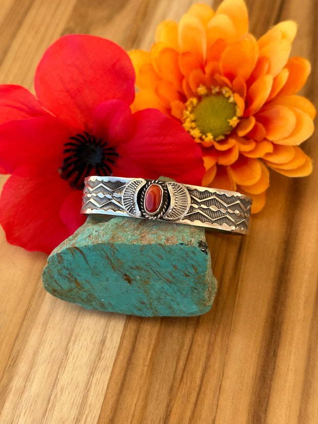 Coral Single Stone Cuff sunshine reeves