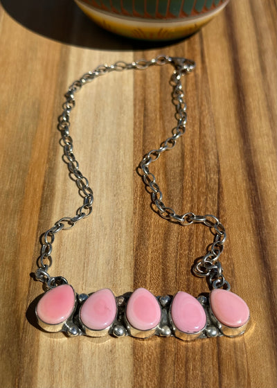 "Cotton Candy" 5 Stone Bar Necklace