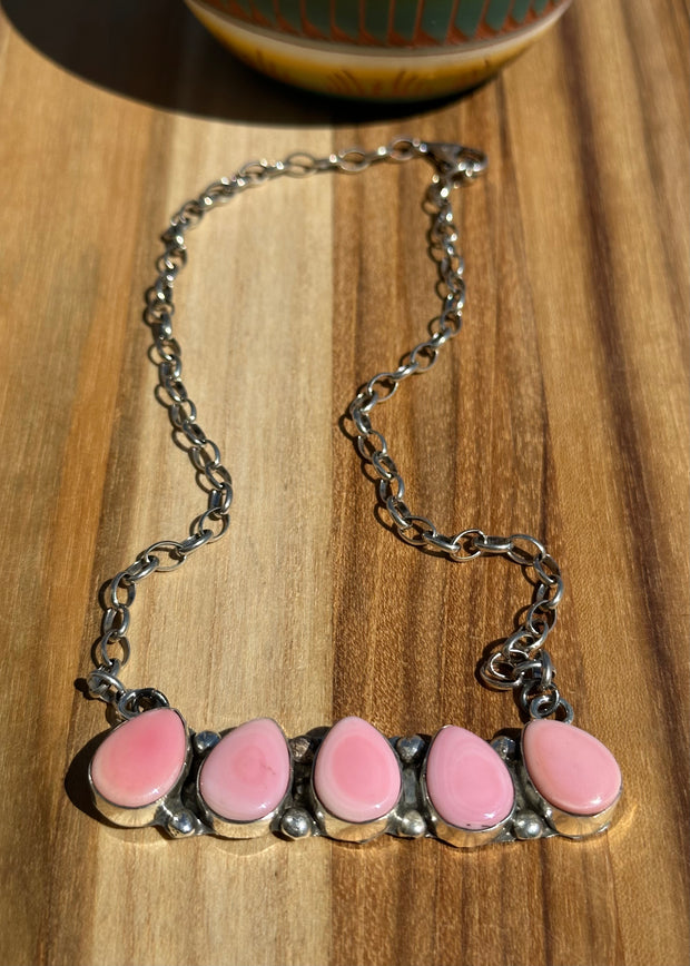 "Cotton Candy" 5 Stone Bar Necklace
