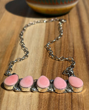 "Cotton Candy" 5 Stone Bar Necklace
