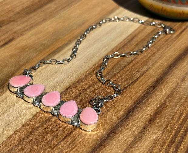 "Cotton Candy" 5 Stone Bar Necklace