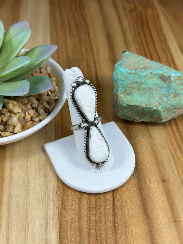White Buffalo 2 Stone Ring