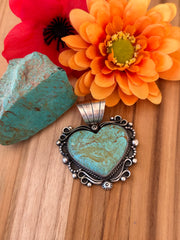 Kingman Turquoise Heart Pendant