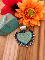 Kingman Turquoise Heart Pendant