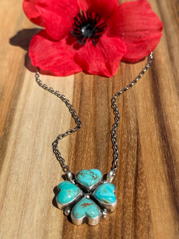 4 Leaf Clover Heart Necklace