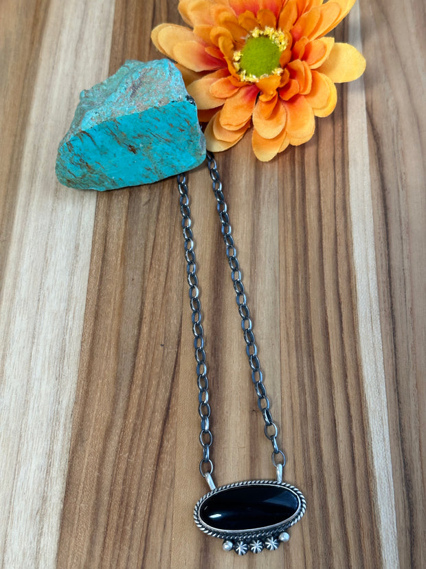 Black Oval Necklace