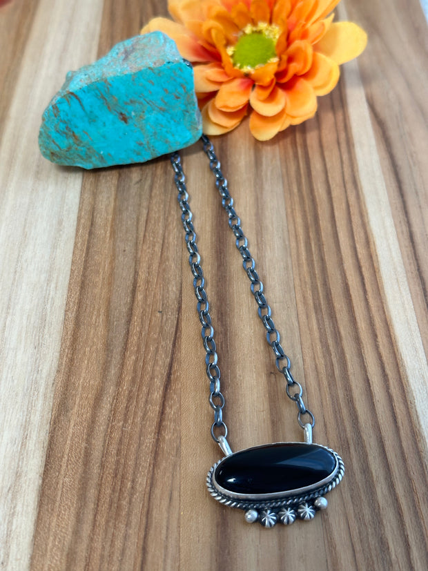 Black Oval Necklace