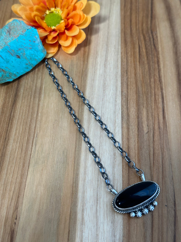 Black Oval Necklace