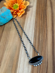 Black Oval Necklace