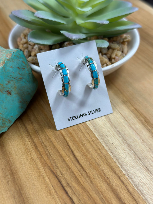 Kingman Zuni Hoop Earring