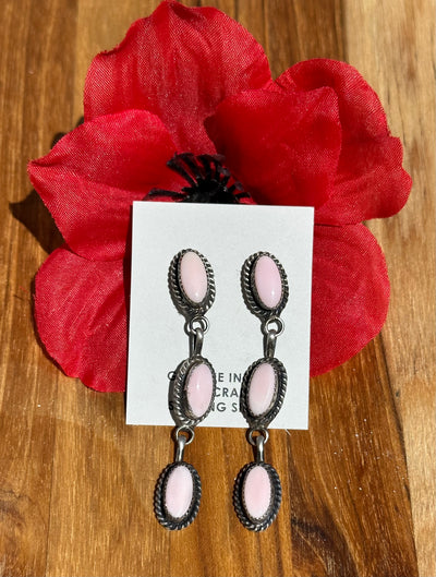 Pink Conch Dangle Earrings