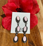 Pink Conch Dangle Earrings