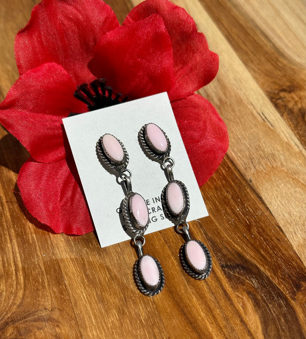 Pink Conch Dangle Earrings