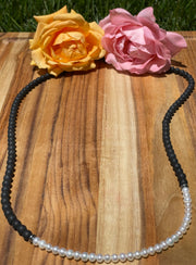 30 inch Matte Onyx and Freshwater Pearl Necklace