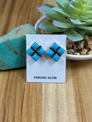 4 Stone Cluster Earrings