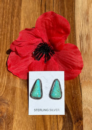 Kingman Turquoise Triangle Earrings