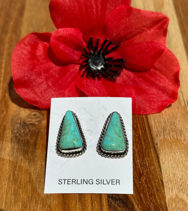 Kingman Turquoise Triangle Earrings