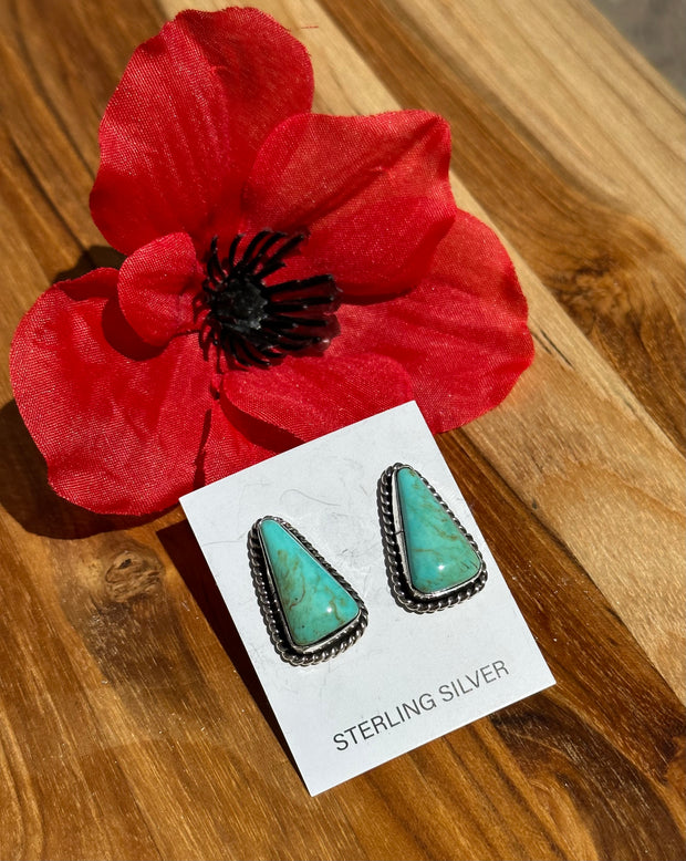 Kingman Turquoise Triangle Earrings