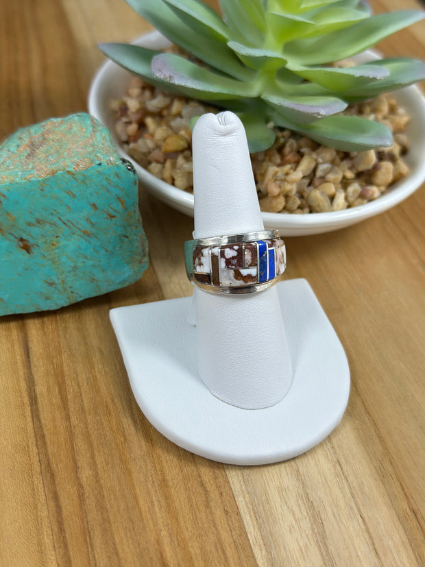 Multi Color Stone Men's Inlay Ring