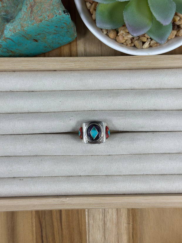 Unisex Multi Stone Inlay Ring