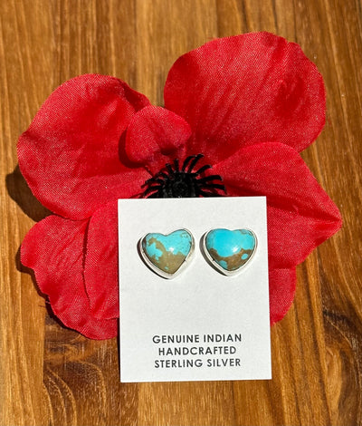 Kingman Turquoise Heart Earrings