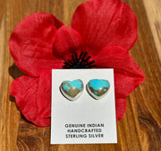 Kingman Turquoise Heart Earrings
