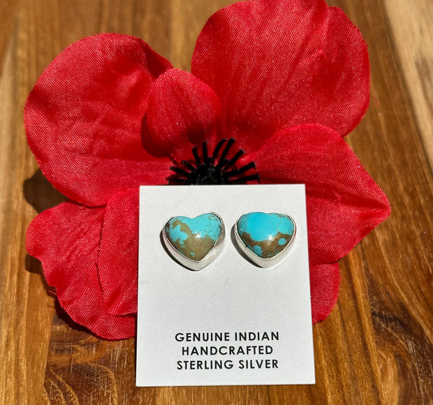 Kingman Turquoise Heart Earrings