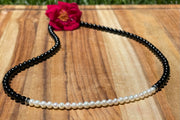 30 inch Shiny Onyx Beads and Freshwater Pearls Necklace