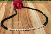 24 inch Shinny Onyx Beads and Freshwater Pearls Necklace