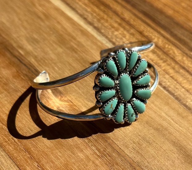 Kingman Turquoise Cluster Cuff