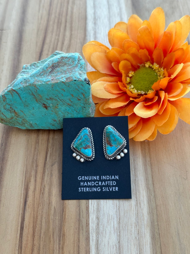 Kingman Turquoise Stud Earrings