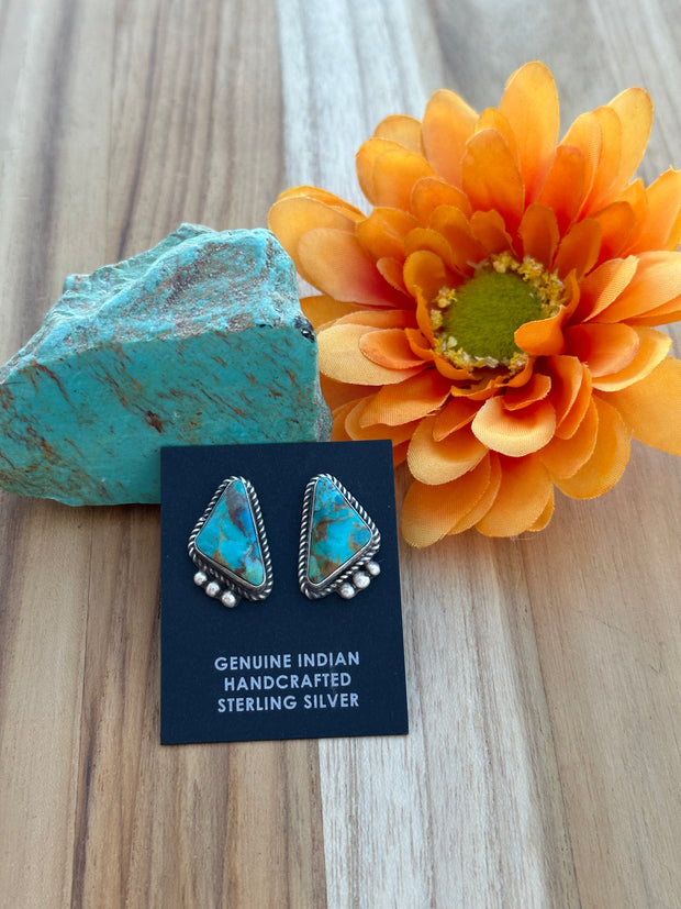 Kingman Turquoise Stud Earrings
