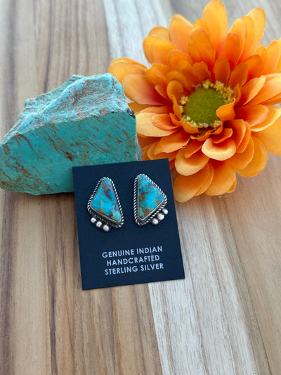 Kingman Turquoise Stud Earrings