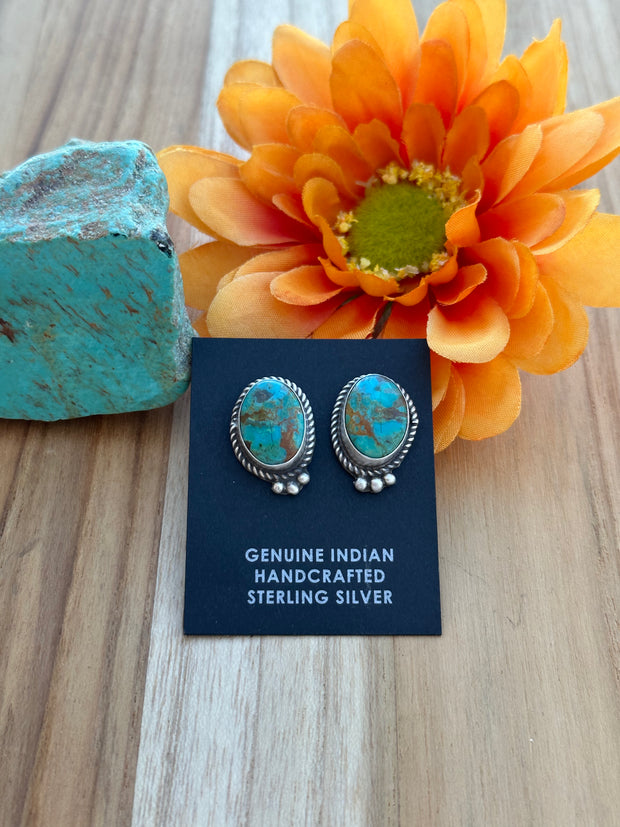 Kingman Turquoise Stud Earrings