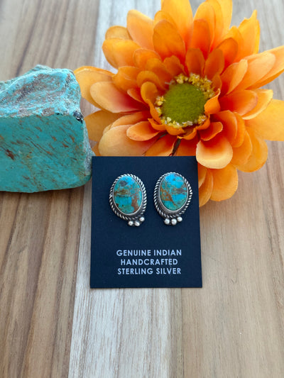 Kingman Turquoise Stud Earrings