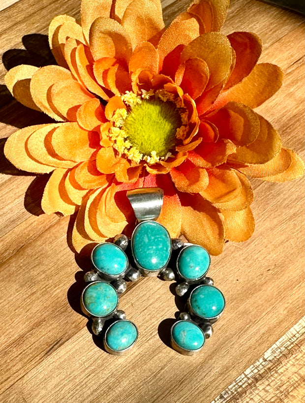 Kingman Turquoise Naja Pendant