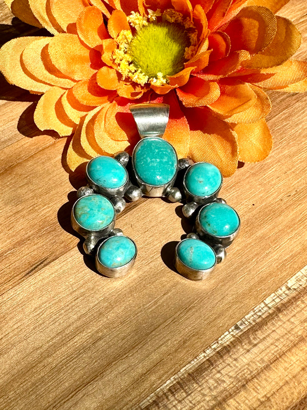 Kingman Turquoise Naja Pendant