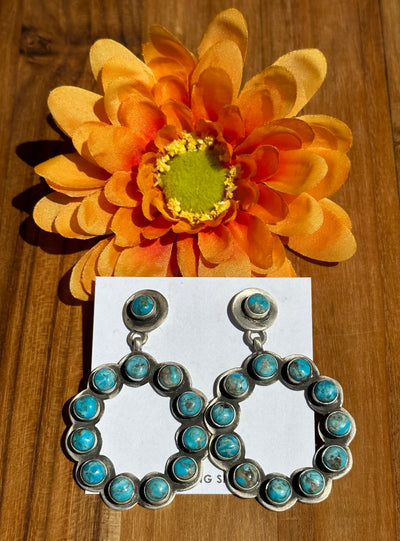 Kingman Turquoise Hoop Earrings