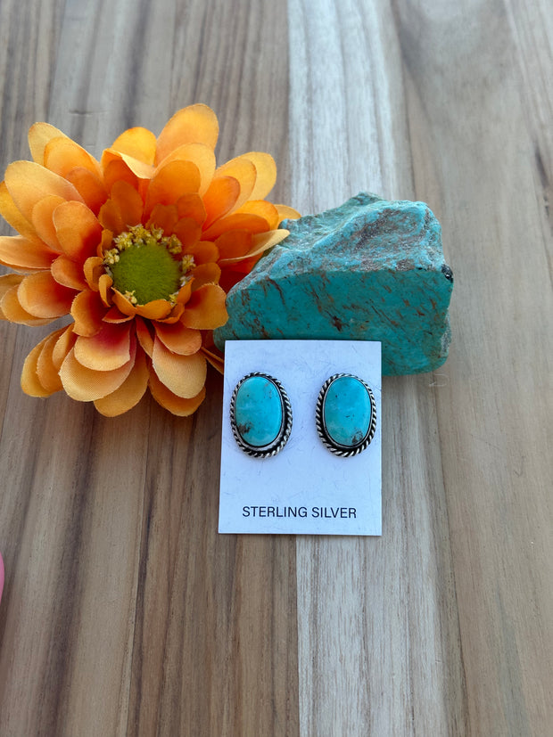 Turquoise Oval Stud Earrings